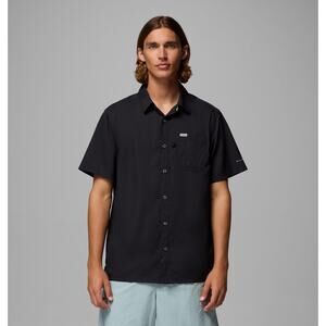 Columbia PFG Slack Tide Camp Shirt Men's XL Black Omni-Wick UPF 50 Fishing